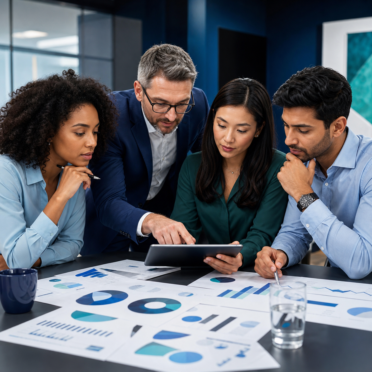 Equipo analizando información de talento